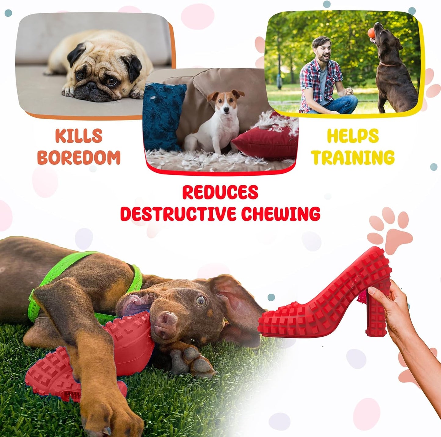 TOME Dog Toys - for aggressive chewers - Shoe-shaped toy for small and medium dogs - Promotes mental stimulation and alleviates boredom
