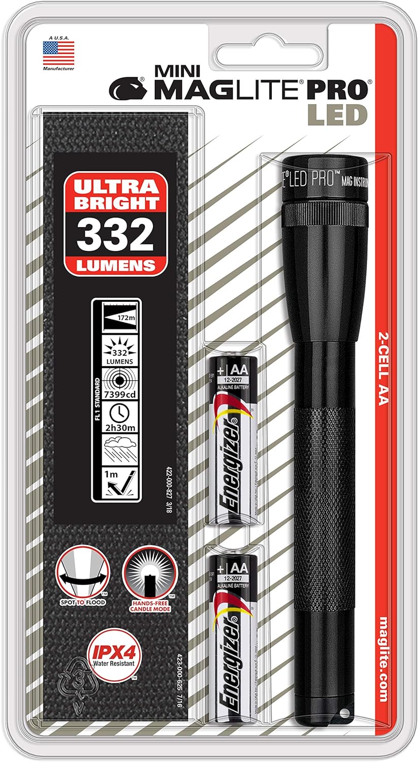 Maglite Mini PRO LED 2-Cell AA Flashlight with Holster