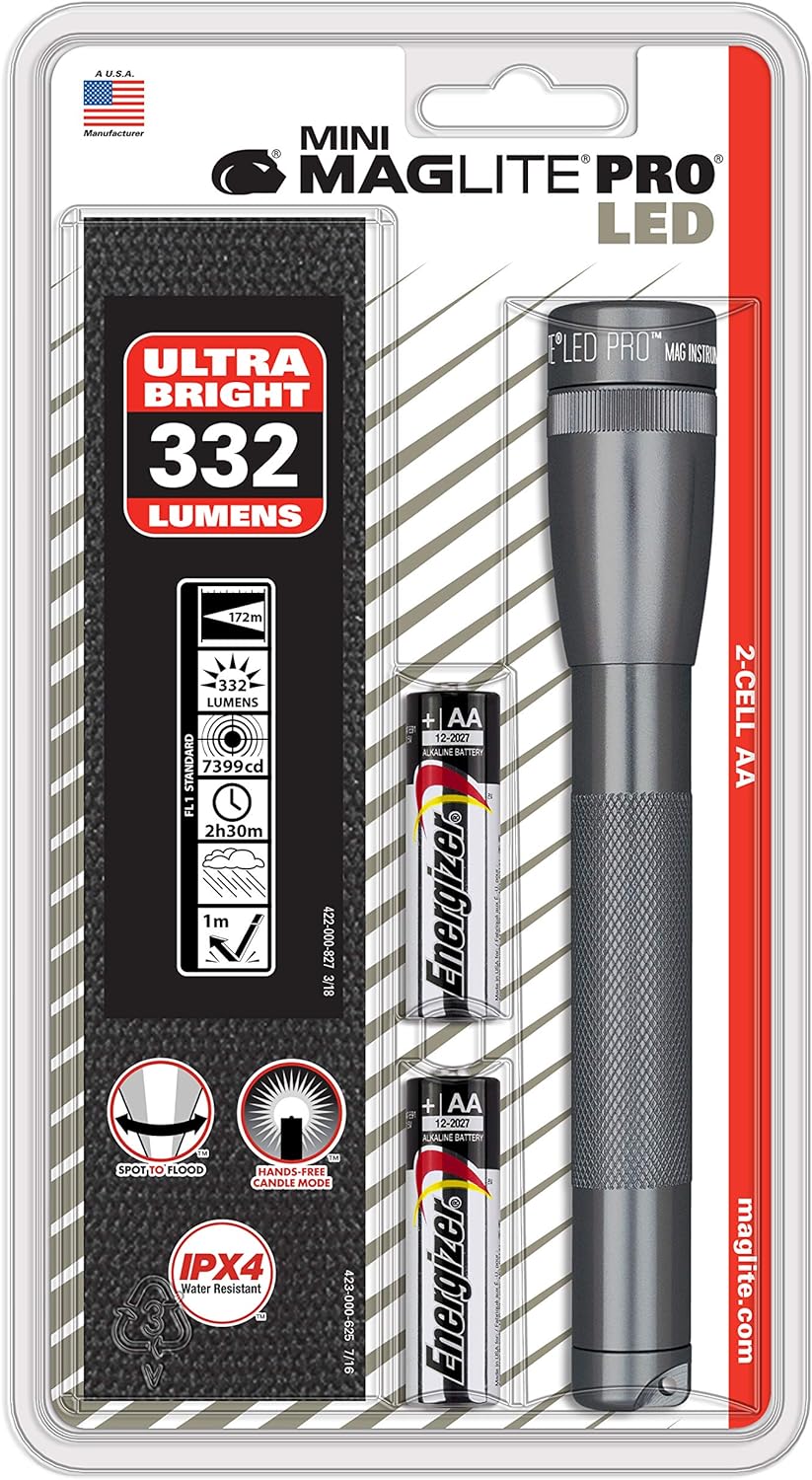 Maglite Mini PRO LED 2-Cell AA Flashlight with Holster