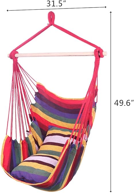 Hammock Chairs with Pillows Distinctive Cotton Canvas Hanging Rope Chair with Pillows