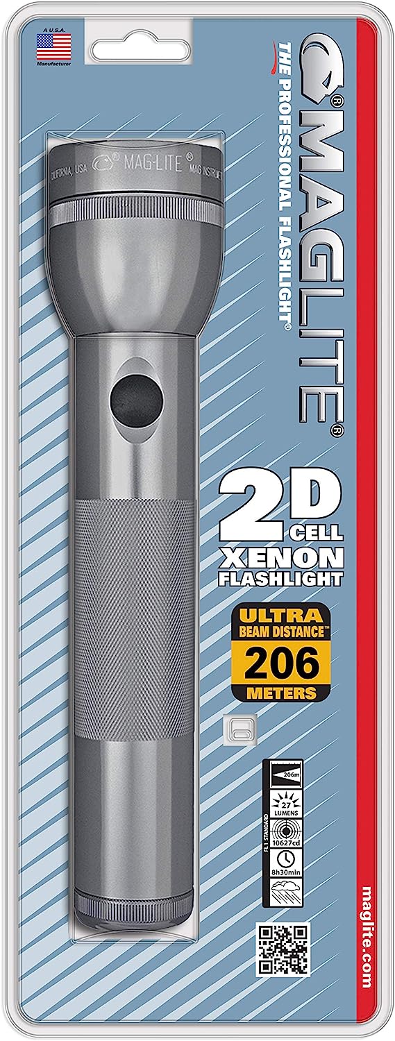 Maglite Heavy-Duty Incandescent 2-Cell D Flashlight, Black